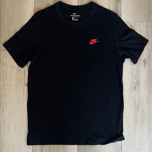 Nike Black Tee with Red Logo
